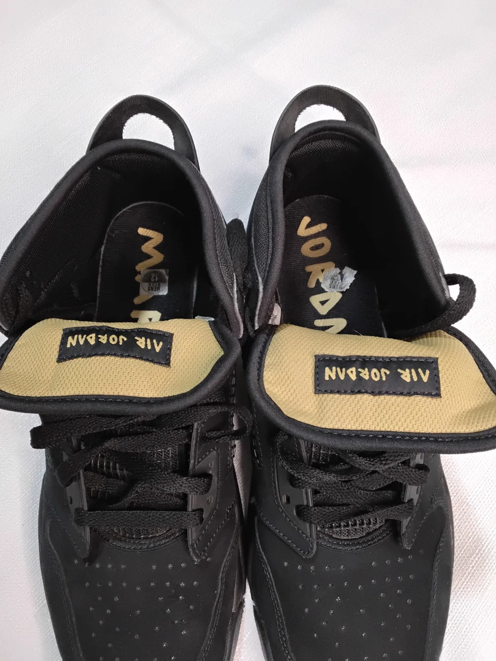 Jordan Mars 270 Black Sneakers with Gold Jumpman Sz 12.